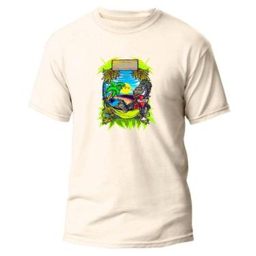 Imagem de Camiseta Algodão Premium Estampa Digital Selva Praia Lazer - NoBrand, 
