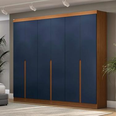 Imagem de Roupeiro 6 portas 4 gavetas R582 Linha Dormitórios Kappesberg, Canela/