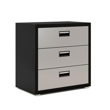 Imagem de Balcão 3 Gavetas Preto e Cinza ITBE For Home