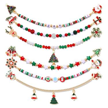 Imagem de Vogueknock Alfinetes de broche natalino suéter clipes de xale para mulheres árvore de Natal ano novo frisado corrente broche clipe festivo cardigã colarinho clipes vestido camisa broche clipes, one