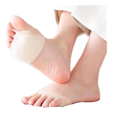 Imagem de Kit Par Meia Palmilha Ortopédica Almofadada Flexível, Esporão Macio, Conforto dos pés, Metatarso, Bola de Pé, Mortons Neuroma Almofadas de silicone para os pés – Bege