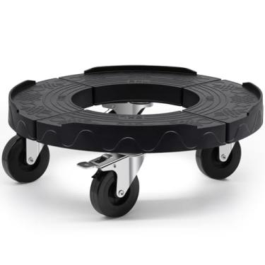 Imagem de W B D WEIBIDA Atualizado Trash Can Dolly Ajustável 15-19 Polegadas Redondas Dolly Com 3" Rodas Lata De Lixo Resistente Rolo Base Grande Barril Dolly Multifuncional Tambor Dolly Balde Dolly