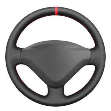 Imagem de MEWANT Capa de volante Peugeot com costura DIY para Peugeot 206 2009-2012/207 2006-2012/207 CC 2007-2012/207 SW 2007-2013/Expert 2008-2016/Partner 2008-2008-2016/Partner 2008-2008-2007 19/Teto de