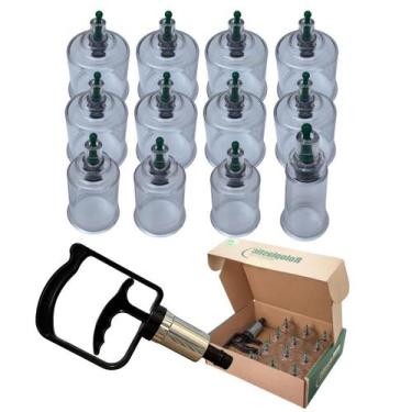 Imagem de Kit Ventosas Massagem Massoterapia Ventosaterapia 13 Peças Com Caixa e