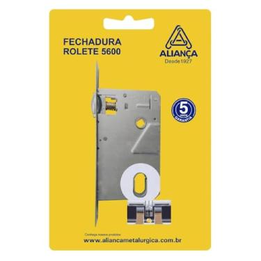 Imagem de blister fechadura rolete roseta 55mm cromado alianca