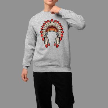 Imagem de Moletom Gola Careca Basico Casual Confortável Tecido Macio Cabeça Pena