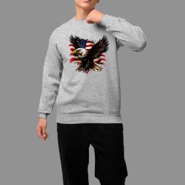 Imagem de Moletom Gola Careca Country Moda Country Tecido Macio Aguia America - 