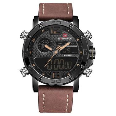 Imagem de Relógio esportivo naviforce de pulso impermeável quartzo NF9134 , Bege
