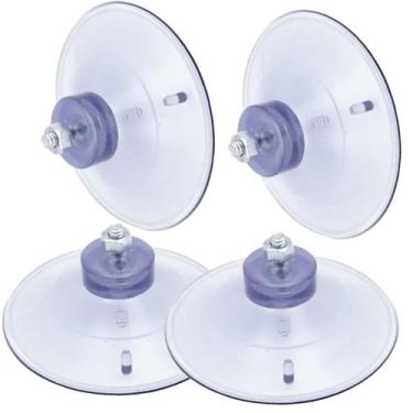 Imagem de Kit com 4 Ventosas De Silicone 90mm Alta Fixação 9cm com Parafuso E Po