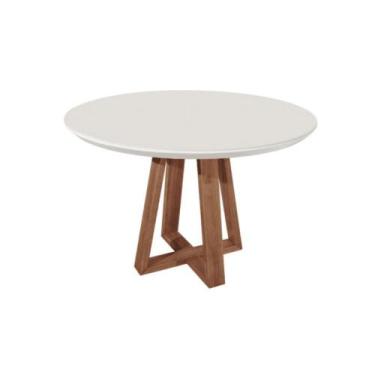 Imagem de Mesa de Jantar Provincia Bennet Redonda C/ Vidro - Natural/ Off White