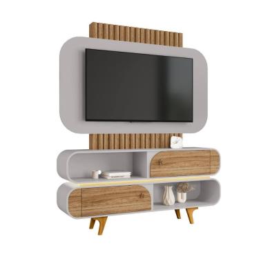 Imagem de Estante Home Camboriú para Tv de 55" Cinamomo Off White Bechara