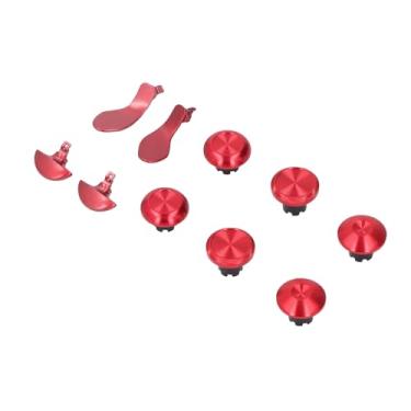 Imagem de Conjunto de Componentes de Joystick, Conjunto de Remo de Joystick de Aço Inoxidável, 4 Pás de Aparência Elegante para Controlador Sem Fio de Borda (Vermelho)