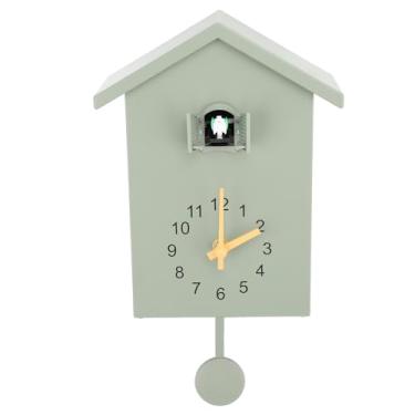Imagem de MUNEFE relógio de parede moderno para casa de pássaros, pêndulo para pendurar na parede, relógio para escritório, quarto, sala de estar, cozinha (Verde)