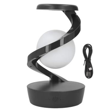Imagem de MUNEFE Lâmpada de cabeceira de cabeceira em espiral moderna, lâmpada de mesa de led de levitação visual 3D, lâmpadas de mesa de cabeceira para quarto, sala de estar, escritório (Cinza)