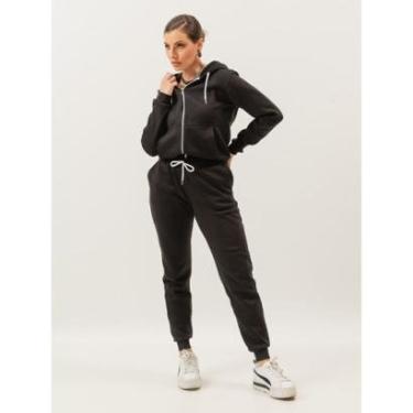 Imagem de Conjunto abrigo de Frio Outono Blusa e Calça Inverno Agasalho Touca-Feminino