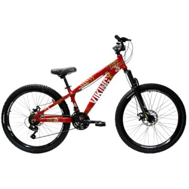 Imagem de Bicicleta Aro 26 Viking Tuff x25 21 Vel Quadro em Alumínio Freio a Disco Freestyle (Vermelho)
