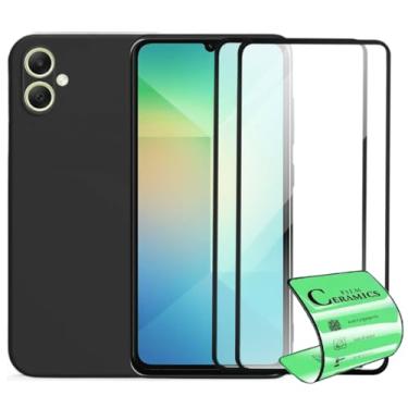 Imagem de Kit Capa Capinha Aveludada e 2 Películas Cerâmica 9D Compatível Samsung Galaxy A06 - SMART E CASE