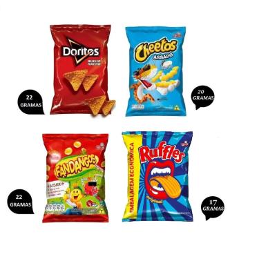 Imagem de Kit 28 un Salgadinho Fandangos + Doritos + Ruffles + Cheetos