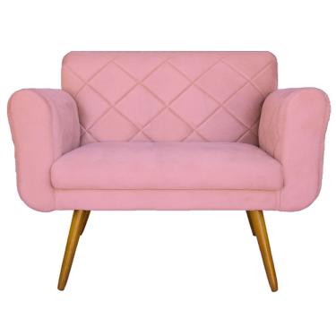 Imagem de Namoradeira 02 Lugares Isabella Consultório Loja Suede Rosa - dl decor