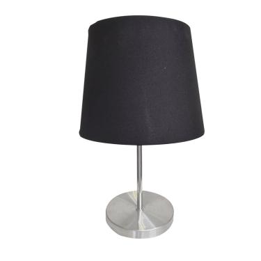 Imagem de Luminaria abajur pequeno escovado cupula Preta E27 uso cabeceira de cama, quarto