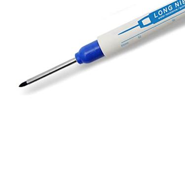 Imagem de Caneta Marcadora de Ponta de Ponta de 30 Mm de Comprimento, Marcador de Alcance Profundo à Prova D'água, Régua de Medição, Ideal para a Madeira (Azul)