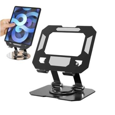Imagem de Suporte Alumínio de Mesa Base Giratória Para Tablet Celular iPad Unive