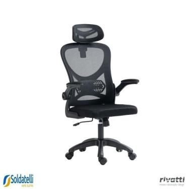 Imagem de Cadeira Office Columbus Presidente Preta com Encosto Tela Mesh e Braço