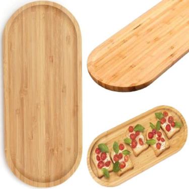 Imagem de Bandeja Bambu Lavabo Decorativa Café Retangular Madeira 25cm - Saz