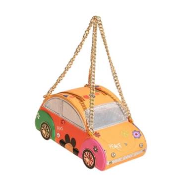 Imagem de Vaveren Bolsa de bolsa de estilo de carro para mulheres portáteis bolsa para férias de rua da noite, Carro Amarelo