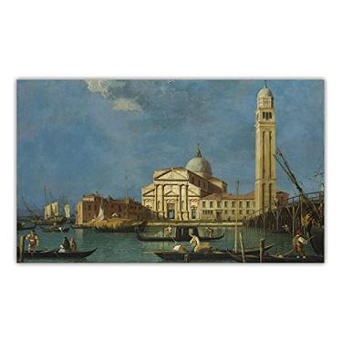 Imagem de Canaletto. Veneza - S. Pietro in Castello. Reprodução famosa de arte de parede em tela para decoração de casa - 100 x 60 cm sem moldura