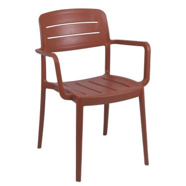 Imagem de Cadeira Tramontina Amélia Em Polipropileno Terracota Com Braços