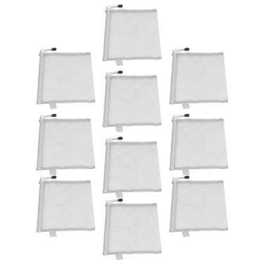 Imagem de 10pcs Tear -resistente a Zíper do Zíper BACA BACA DE TAMANHO DE PAPELO A5 PAPELA BACA Organizadora para Agências DE Viagens, Nylon Mesh Zip -daltebeutel (Cinza)