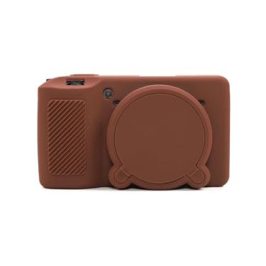 Imagem de Capa para câmera GR IIIx GR III, capa protetora de silicone macio ultrafina e leve para câmera Ricoh GR IIIx GR III GR3x GR3 com capa de lente removível (café)