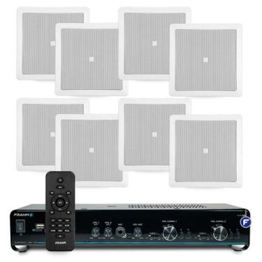 Imagem de Kit Som Ambiente Bluetooth Usb Sd Area Gourmet + Arandelas Jbl Embutir