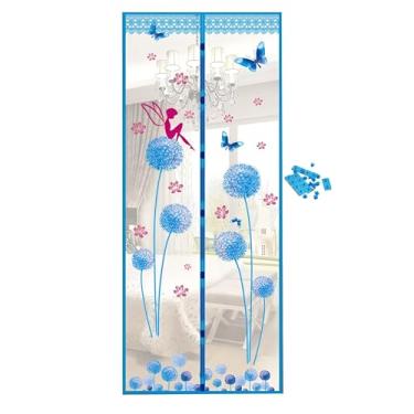 Imagem de 51buyoutgo Fecho magnético de tela de porta 89 x 210,8 cm – mantém insetos mosquiteiros fora para porta traseira e porta, ímã forte, rede resistente, malha de entrada mãos livres, fechamento