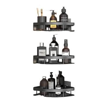 Imagem de KIT Suporte De Shampoo Organizador Prateleiras De Banheiro Sem Furo Premium-Space Aluminium(KIT 3 Retangular)