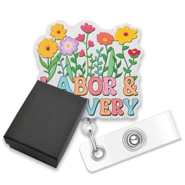 Imagem de AGMDESIGN Carretel de crachá retrátil retrátil para entrega de trabalho de parteira, carretel de crachá para obstetrícia/ginecologista, médico, parteira, maternidade, enfermeira, treinador, presentes