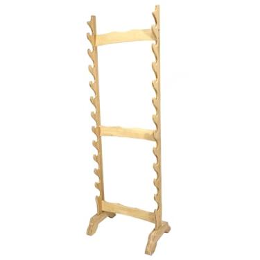 Imagem de Suporte de espada suporte de exibição de espadas de 6 a 16 níveis, prateleiras verticais para espadas | suporte de piso de vários níveis para katana, suporte para espadas de samurai para armazenar v