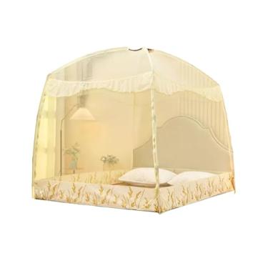 Imagem de Tenda de Mosquiteiro Dobrável de Poliéster Três Portas Redes Mosquiteiras com Fundo Grandes Redes Cortinas de Cama Pano Dossel