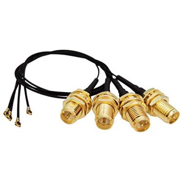 Imagem de Cabo de extensão de antena WiFi UFL para SMA M.2 NGFF U.FL para RP-SMA fêmea MHF4 Ipex conector, 10 inches (4 Pcs)