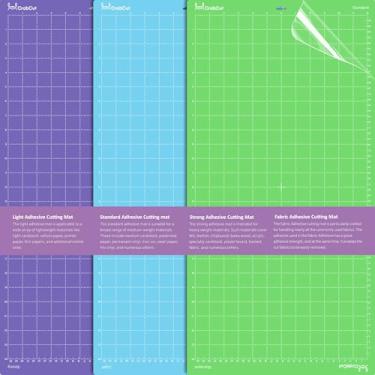 Imagem de Tapetes de corte para Cricut Maker 4/Explore 4/Maker 3/Explore 3/Explore Air 2 30 x 61 cm, pacote com 3, variedade, durável, padrão, adesivo, tapete de substituição para Cricut/Siser Juliet Romeo