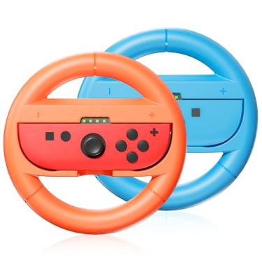 Imagem de BRHE Steering Wheel for Nintendo Switch 2 2025,Racing Wheels for Mario Kart World/ 8 Deluxe,Switch 2 Racing Game Accessories for Switch 2 JoyCon (Blue and Orange)