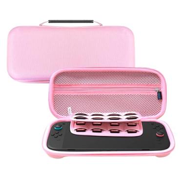 Imagem de Anleo Carrying Case for Nintendo Switch 2 (2025), Switch 2 Large Capacity Protective Hard Case Portable Travel Bag with 16 Game Card Slots and Storage for Console & Accessories（Thick） (Pink)