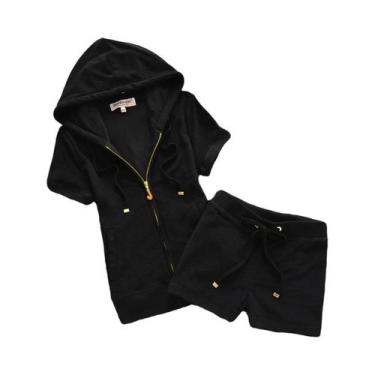 Imagem de Conjunto Feminino De Moletom Com Capuz E Shorts De Verão Macio E Confo