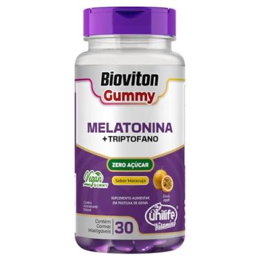Imagem de Melatonina 0,21mg + Triptofano Unilife Bioviton Gummy 30 Gominhas Mastigáveis Sabor Maracujá