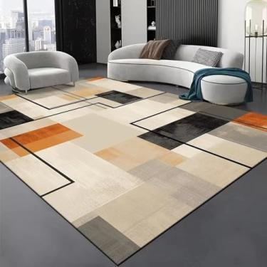 Imagem de Tapetes nórdicos abstratos de tamanho grande para sala de estar, decoração leve e luxuosa para sofá, casa e quarto (200 x 300 cm, 78,7 x 118 pol., sem fiapos - 7)