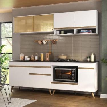 Imagem de Armário de Cozinha Modulada Compacta 225cm com Balcão para Cooktop Ven