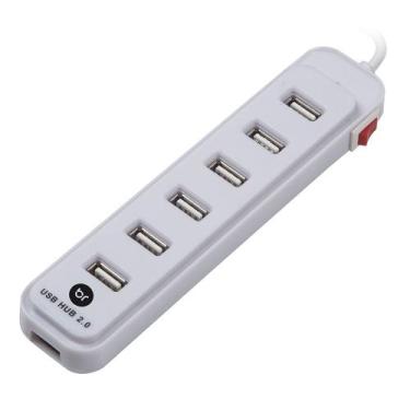 Imagem de Hub Usb Branco 7 Portas Expansor De Conexões Bright