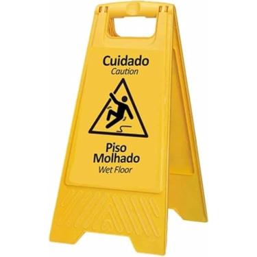 Imagem de Placa Cavalete De Sinalização Chão Umido Risco de Queda