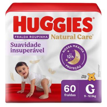 Imagem de Fralda Roupinha Huggies Natural Care Tamanho G Pacote Hiper 60 Unidades Descartáveis